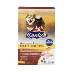 คานิว่า อาหารสุนัข สูตรเนื้อไก่ ปลาทูน่าและข้าว 1.5 กก.